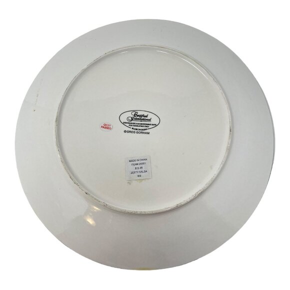 Gregg Gorman Queso Plate 12.25 Fiesta Themed Ceramic Decor Red Yellow Serving - Picture 2 of 3